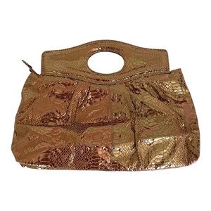 Kristine Accessories Metallic Snake Print Clutch Handbag Y2K McBling